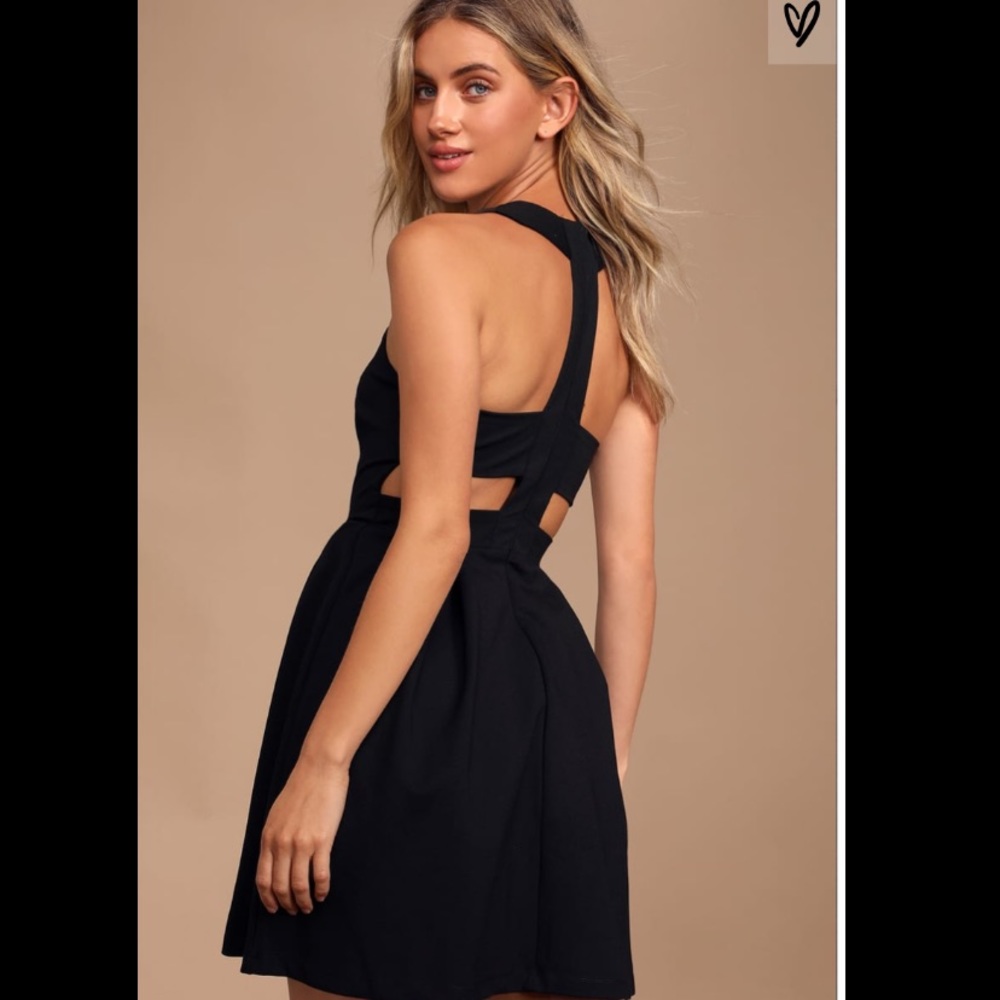 Lulu’s Black Cutout Skater Dress
